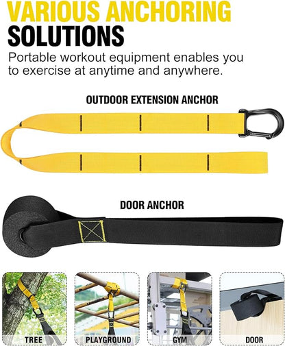 Home Resistance Training Kit, Resistance Trainer Fitness Straps for Full Body Workout, Bodyweight Resistance Bands with Handles, Door Anchor, Heavy Duty Exercise Bands for Home Gym Workout Equipment