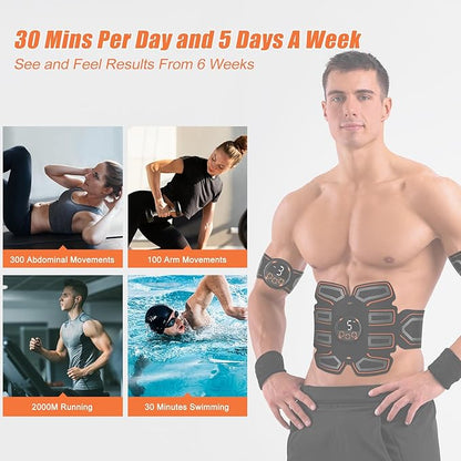 ABS Stimulator, Abdominal Toning Belt Trainer, Abs Workout Equipment, Ab Sport Exercise Belt for Men and Women BFB-11