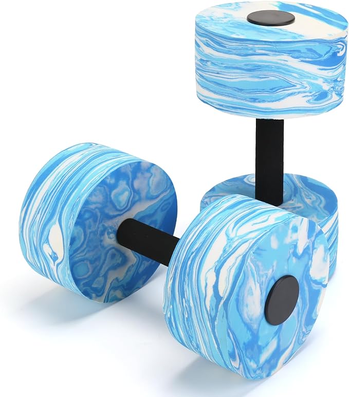 Aquatic Exercise Dumbbells, 2PCS Aqua Fitness Barbells, High-Density EVA-Foam Dumbbell Set, Pool Weights Dumbbells Set for Water Aerobics Weight Loss, Pool Fitness, Water Exercise