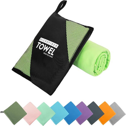 Microfiber Travel Towel, Soft Lightweight Quick Dry Towel, Super Absorbent Compact Travel & Sports & Beach Towels for Camping, Backpack, Gym, Swimming, Yoga, Hiking (XL:30"×60" -Green)