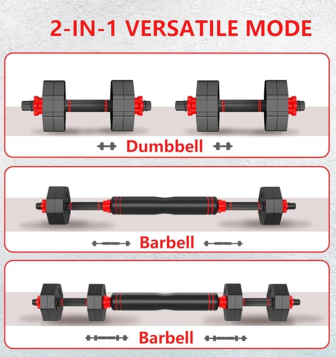 44LB Adjustable Dumbbells Set of 2, Weights Set Adjustable,Dumbbell Weights Sets with Connector for Women Man, Free Weights Barbell Fitness Equipment for Workout Strength Training