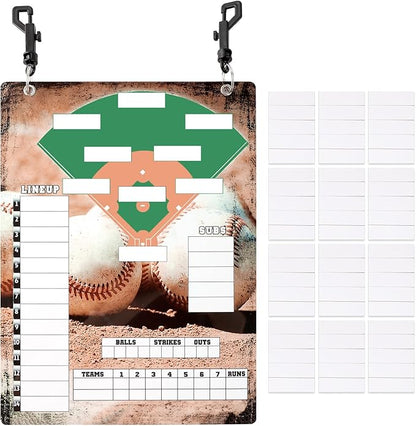 Magnetic Baseball Clipboard for Coaches,Dry Erase Softball Baseball Lineup Board for Dugout,Baseball Scoreboard with 60 Lineup Cards Baseball Equipment Accessories for Baseball Coach Gifts