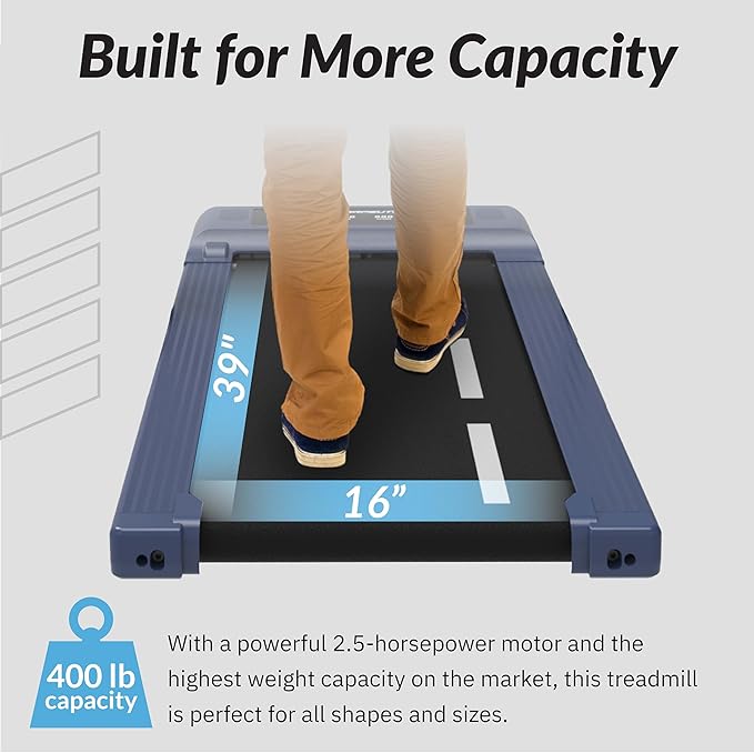 Exerpeutic 400 Lb. Capacity Heavy-Duty Walking/Jogging Exercise Treadmill - Home Gym Workout Equipment - Foldable Under Desk Design