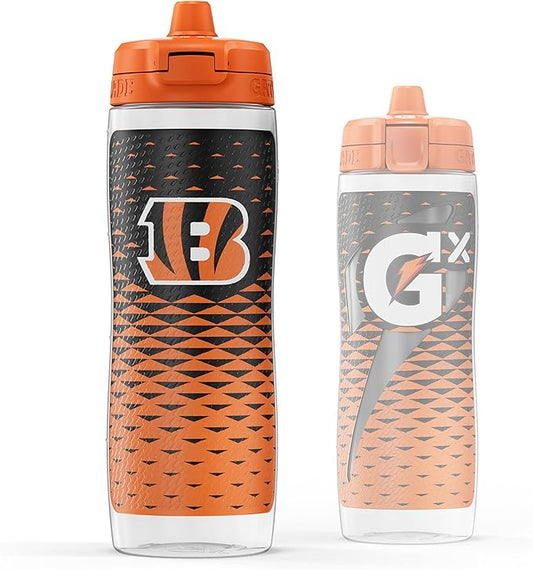 Gatorade Gx NFL Non-Slip Squeeze Bottles, 30 fl oz, Gx Hydration System