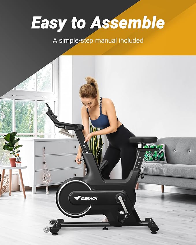 MERACH Indoor Cycling Bike, Exercise Bike for Home with Magnetic/Auto Resistance, Bluetooth Stationary Bike with APP Data Tracking, and Tablet Holder