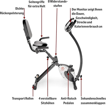 Marcy Foldable Upright Exercise Bike with Adjustable Resistance for Cardio Workout & Strength Training - Multiple Styles Available