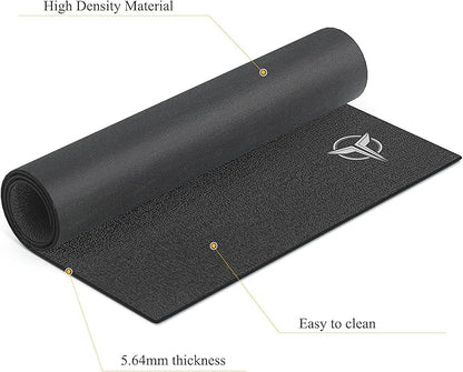 GEWAGE Bike Mat 31.5" x 59"- Exercise Stationary Bike Mat Use on Hardwood Floor - Heavy Duty Cycling Trainer Floor Mat for Spin, Peloton, Stationary, Exercise Bike (31.5" x 59") Black