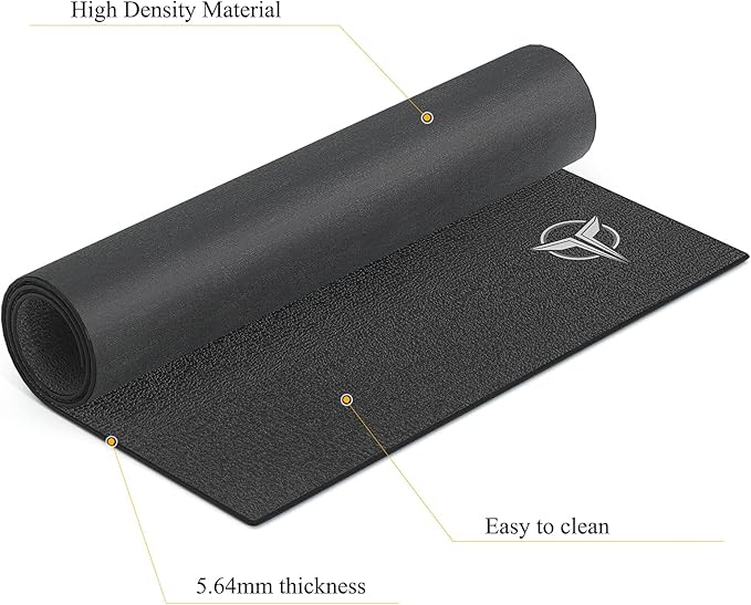 GEWAGE Bike Mat 36" x 72"- Exercise Stationary Bike Mat Use on Hardwood Floor - Heavy Duty Cycling Trainer Floor Mat for Spin, Peloton, Stationary, Exercise Bike (36" x 72")