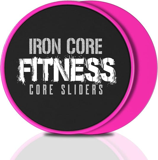 Iron Core Fitness 2 x Dual Sided Gliding Discs Core Sliders Ultimate Core Ab Fitness Trainer. Gym, Home Abdominal & Total Body Workout Equipment for use on All Surfaces.