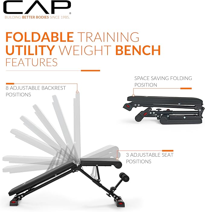 CAP Barbell Multi-Purpose Adjustable Utility Strength Training Weight Bench | Multiple Options