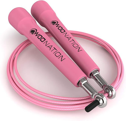 WOD Nation Adjustable Speed Jump Rope For Men, Women & Children - Blazing Fast Fitness Skipping Rope Perfect for Boxing, MMA, Endurance