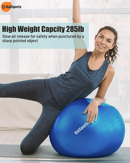 Yoga Ball Exercise Ball for Working Out, Anti-Burst and Slip Resistant Stability Ball, Swiss Ball for Physical Therapy, Exercise Ball Chair, Home Gym Fitness