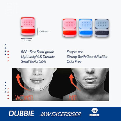 Dubbie Not Damage Teeth Jawline Exerciser, 3 Resistance Levels, 6 pcs Silicone Jawline Exerciser Tablets for Men & Women, Facial Fitness Trainer, Acne Treatment & Slimming Device