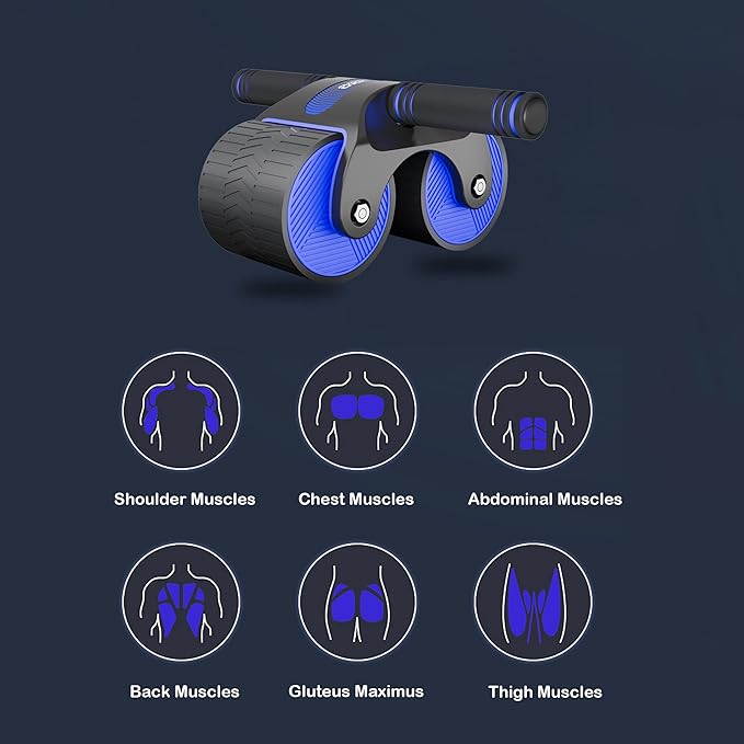 AB Wheel Roller with Automatic Rebound Assistance and Resistance Springs Perfect Home Gym Equipment for Men Women Abdominal Exercise Abdominal Fitness