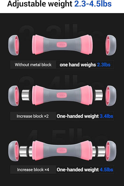 Nice C Adjustable Dumbbells Weights, Neoprene All-in-1 Options, Non-Slip, All-Purpose, Home, Gym, Office