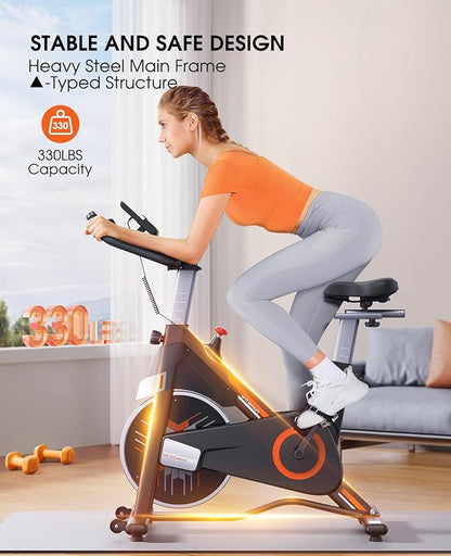 HT1 magnetic resistance exercise bike for home - multi-level resistance adjustment, comfortable seat design, suitable for efficient fitness training for all ages