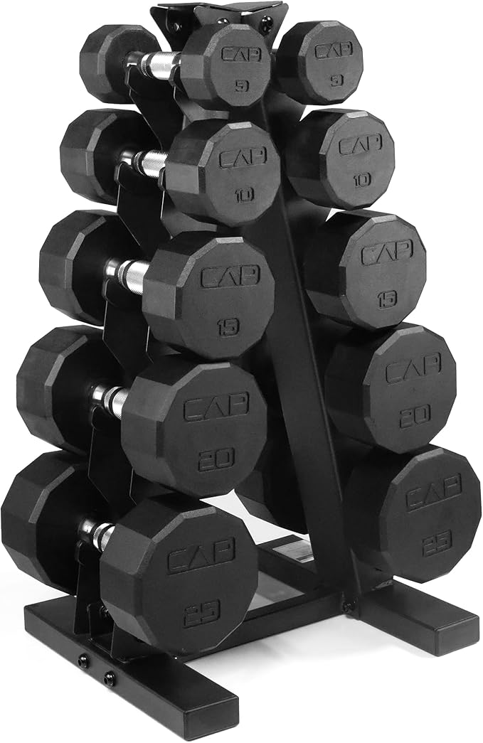 CAP Barbell Dumbbell Set with Rack | Multiple Options in 150lbs and 210lbs