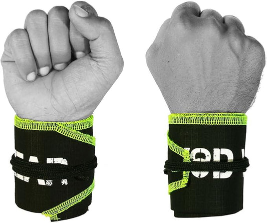 Wrist Wraps for Powerlifting, Strength Training, Bodybuilding, Cross Training, Olympic Weightlifting, Yoga Support - One Size Fits All