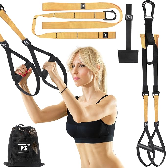 Suspension Resistance Band Fitness Band Home Resistance Training Kit Resistance Trainer Exercise Band with Handle Home Gym Door Anchor and Tote Bag Indoor and Outdoor Weight Resistance Training Band