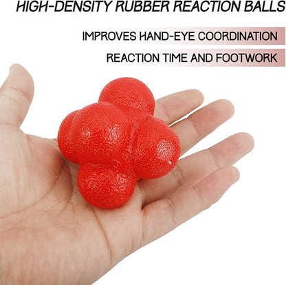 Yaegoo 6 PCS Reaction Balls Rubber Reaction Bounce Balls for Hand-Eye Coordination, Agility & Speed Reflex Training