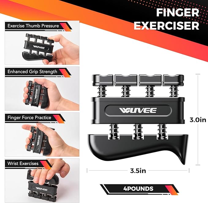 Grip Strength Trainer Set 5 Pack with Hand Grip Strengthener Electronic Counting, Forearm Strengthener, Finger Exerciser, Stress Relief Ball, and Forearm Workout Ring for Hand Therapy