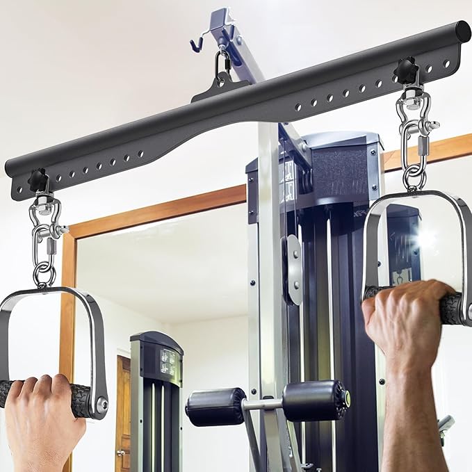 SELEWARE LAT Pull Down Bar Cable Machine Attachment 18"/28"/38" Multi-Grip