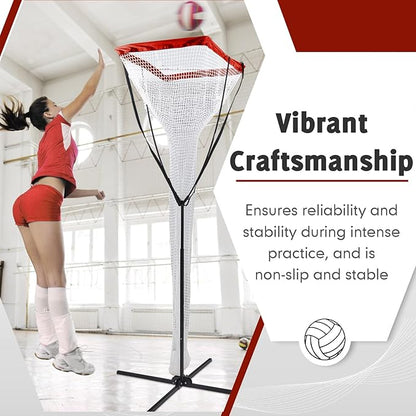 Liliful Volleyball Setter Trainer Equipment Net Volleyball Training Equipment with Sturdy Footed Base Adjustable Height Volleyball Practice Net Station for Indoor Outdoor Practice Spiking Serving