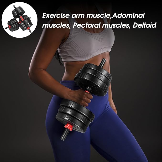 EDOSTORY Adjustable Dumbbell Set 22/44/66/88lbs Free 4 in 1 Set,