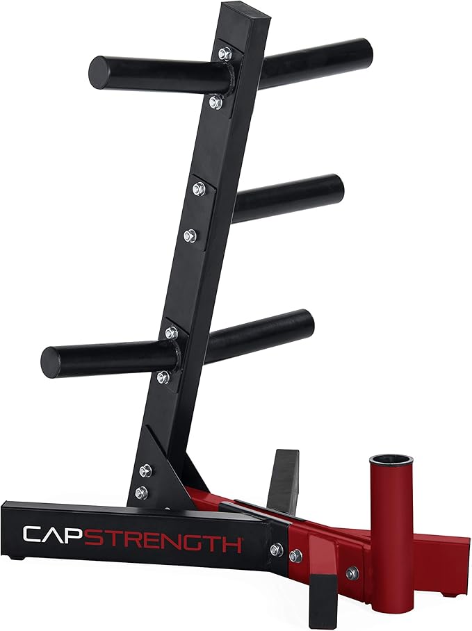 CAP Barbell Olympic Plate Tree Storage Rack, Multiple Colors