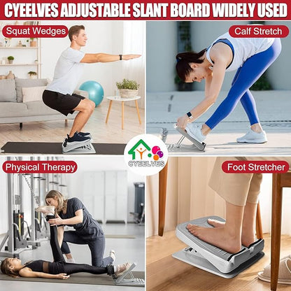 Slant Board Calf Stretcher, Slant Board for Calf Stretching Physical Therapy, Adjustable Slant Board for Squat Plantar Fasciitis, Foot Incline Board for Leg Stretch Ankle Exercise Training Equipment