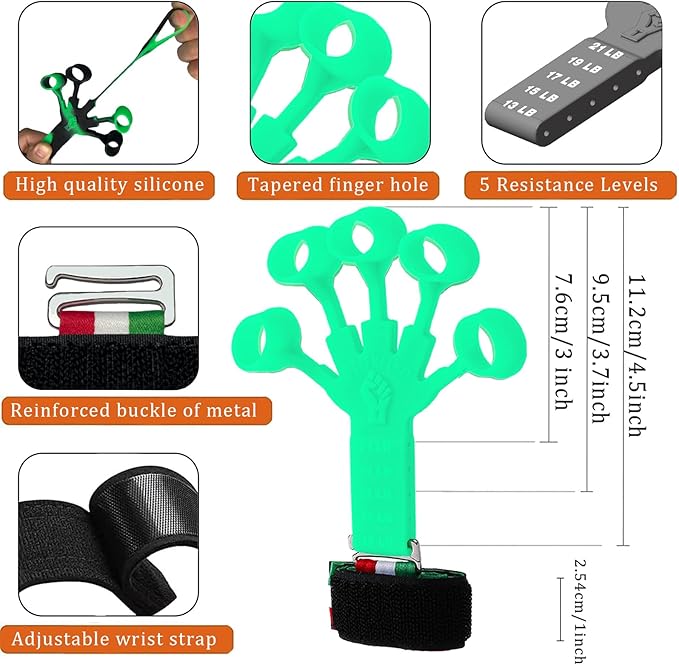 Grip Strength Trainer/Forearm Strengthener, 2PCS Upgraded Finger Strengthener, Hand Grip Strengthener, Finger Resistance Band for Wrist Physcial Rehabilitation/10 Resistance Levels