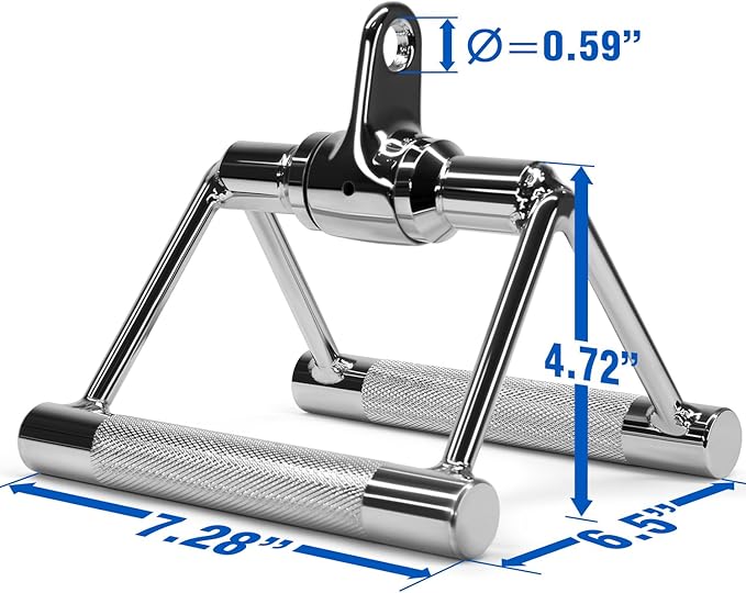 Yes4All Double D Row Handle Cable Attachment for Weight Workout, Cable Machine Accessories for Home Gym, LAT Pull Down V Bar with Capacity Up to 880LBS