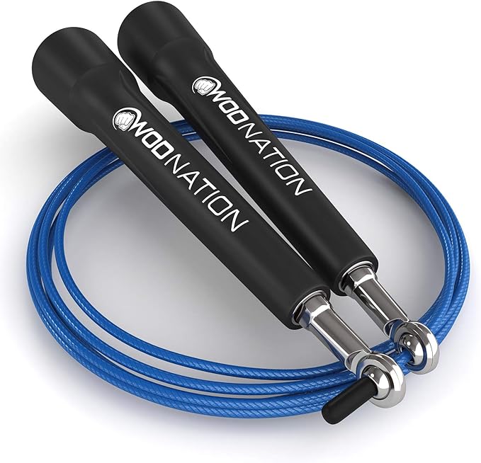 WOD Nation Adjustable Speed Jump Rope For Men, Women & Children - Blazing Fast Fitness Skipping Rope Perfect for Boxing, MMA, Endurance