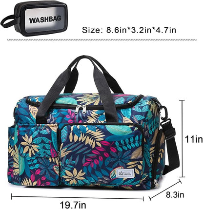 Small Gym Bag for Women, Travel Duffle Bag Carry On Weekender Bag with Shoe Compartment