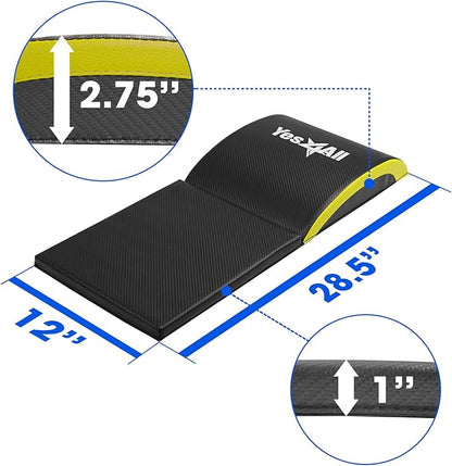 Yes4All Ab Mat Tailbone & No Tailbone, Foldable Abdominal Exercise Sit Up Support Pad for Core Training and Lower Back