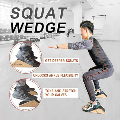 Squat Wedge Block 2PCS Non Slip Professional Squat Ramp,Squat Platform for Heel Elevated Squats and Calf Raises