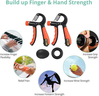 VINTEAM Hand Grip Exerciser Strengthener, Wrist Strengthener with 5-60KG Adjustable Resistance Forearm Workout, Finger Strengthener for Hand Exercise