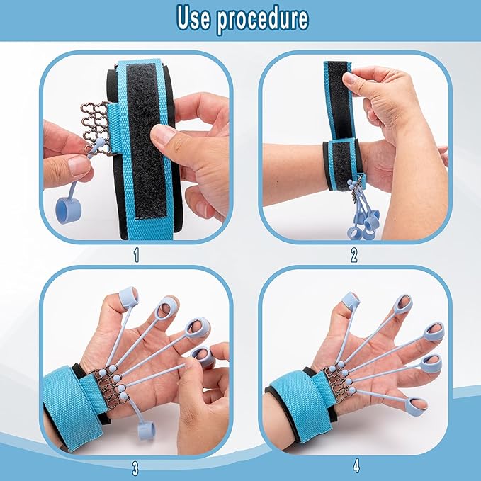 Finger Strengthener Band Exerciser Trainer Hand Grip Strength,Forearmfor Finger Resistance Band Stretching Rehabilitation Fitness Assist for Arthritis, Carpal Tunnel for Muscle Building and Injury Recovery.