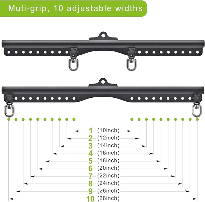 SELEWARE LAT Pull Down Bar Cable Machine Attachment 18"/28"/38" Multi-Grip