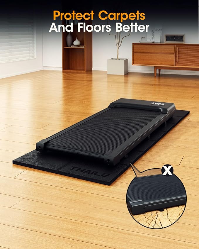 Treadmill Walking Pad Mat for Carpet Floors 68x24,1/4“Thick Treadmill Mat for Hardwood Floors,Mat for Under Treadmill/Exercise Bike on Carpet,Foldable Exercise Equipment Mat,Noise Shock Absorption