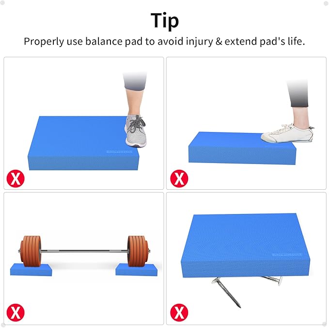 Balance Pad 19.8 * 15.7 * 2.4",XL Balance Pad for Physical Therapy,Extra Large Foam Balance Board Stability Pad for Rehabilitation Core Training Stretching Mobility