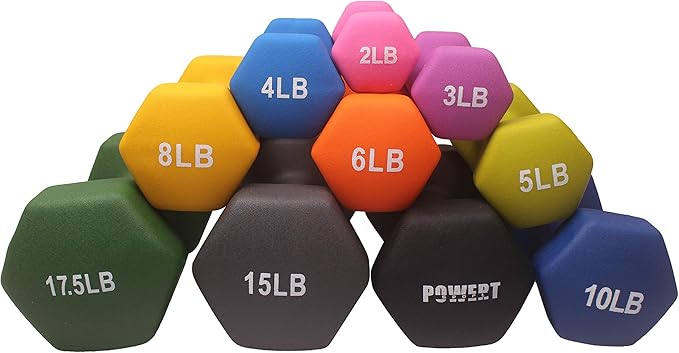 HEX Neoprene Dumbbell |Coated Colorful Hand Weights in Pair