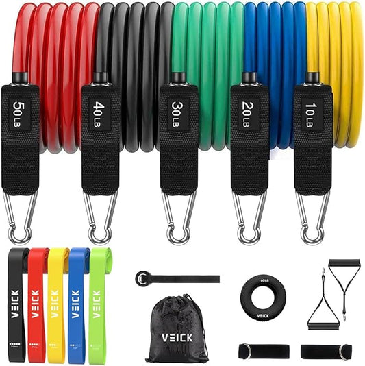 VEICK Resistance Bands, Exercise Bands, Workout Bands, Resistance Bands for Working Out with Handles for Men and Women, Exercising Bands for Fitness Weights Work Out at Home