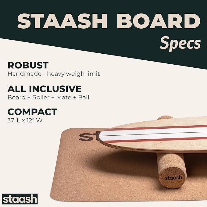 STAASH® Balance board trainer - incl. full accessories - Mate + FREE Videos Training Program