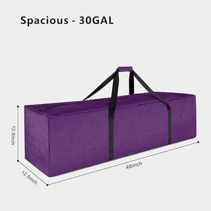 TOPDesign 3-Pack 46 Inch Extra Large Zippered Duffel Bag for Travel Camping Sports Equipment Storage, Waterproof Foldable Luggage Bag with Padded Handles (Purple)