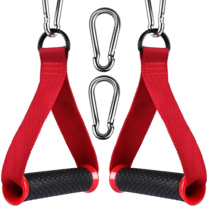 Ultimate Cable Handles Gym Equipment, D Handle Cable Attachment for Pilates, Yoga, Strength Trainer, Pull Down Home Gym. Heavy Duty Exercise Handles. Resistance Band Handles Only.