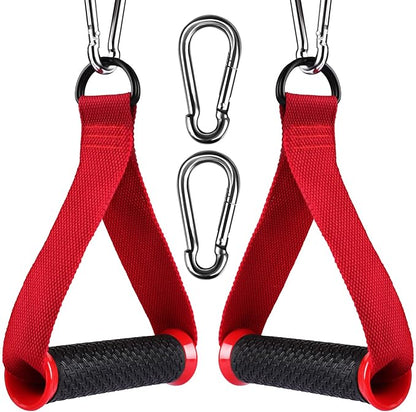 Ultimate Cable Handles Gym Equipment, D Handle Cable Attachment for Pilates, Yoga, Strength Trainer, Pull Down Home Gym. Heavy Duty Exercise Handles. Resistance Band Handles Only.