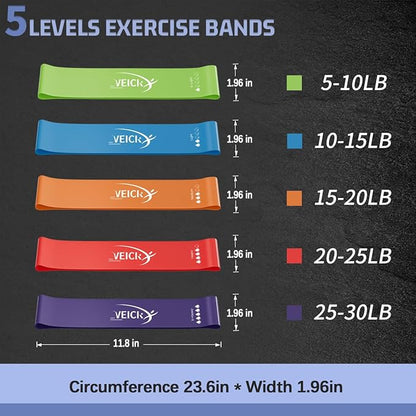 VEICK Resistance Bands, Exercise Bands, Workout Bands, Resistance Bands for Working Out with Handles for Men and Women, Exercising Bands for Fitness Weights Work Out at Home