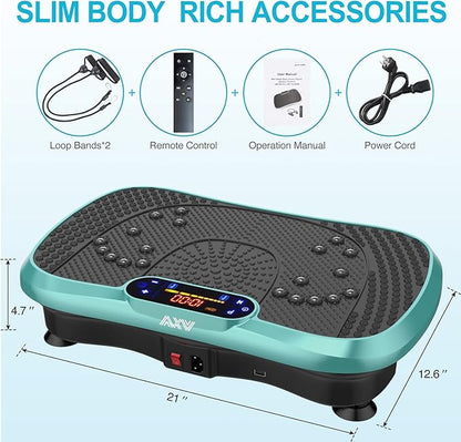 Vibration Plate Fitness Platform Exercise Machine Vibrating Shaking Full Body Shaker Workout Power Waver Vibrate Stand Shake Board Sport Gym for Weight Loss Fat Burner for Women Men