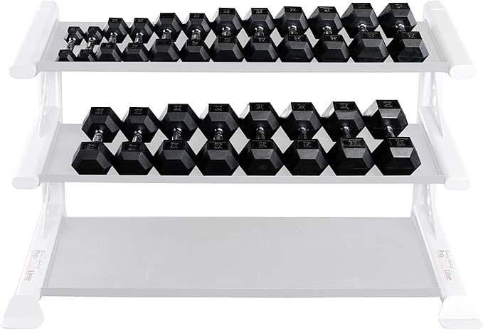 Body-Solid Rubber Coated Hexagon Dumbbells, Hand Weights For Men and Women, Weights Dumbbell for Strength Training, Body Building Home Gym Training Gear